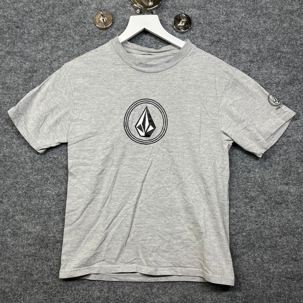 Volcom T-Shirt Men's Gray Circular Stone Logo Crewneck Short Sleeve Skate Casual